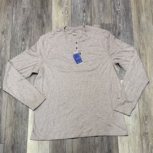 Apt. 9 Men's Heathered Beige Long Sleeve Henley